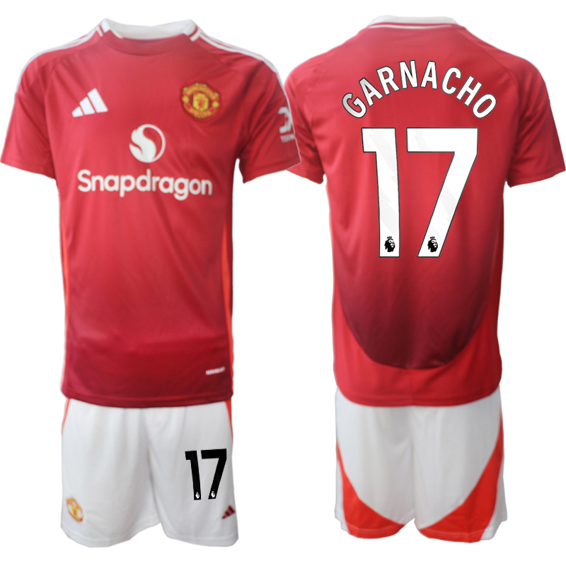 Men 2024-2025 Club Manchester United home Red #17 Soccer Jersey